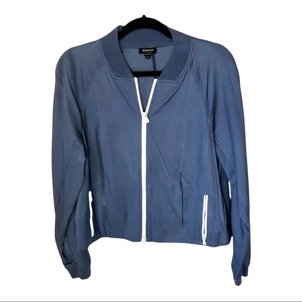 Worth New York Blue‎ Cotton Bomber Jacket Medium